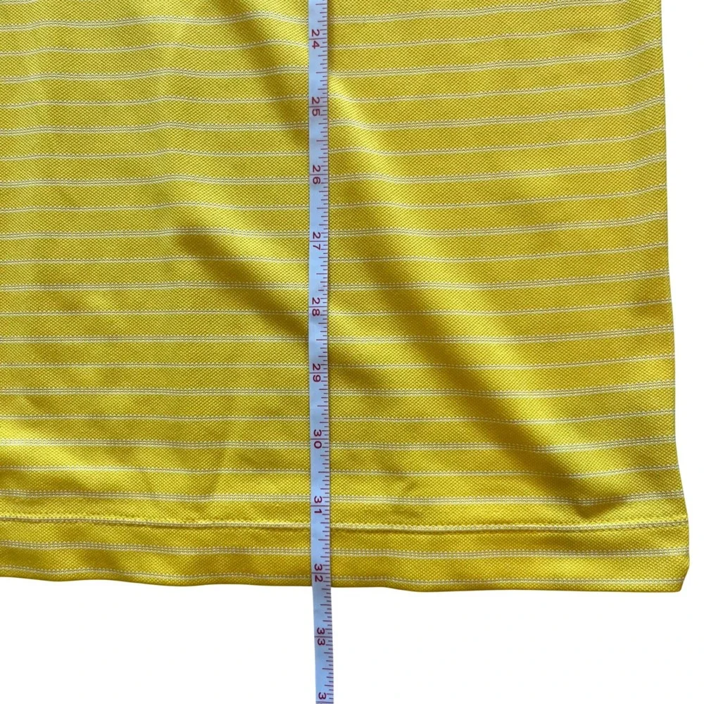 Nike Golf Mens XL Yellow Striped Polo Shirt‎ Michelob Ultra Logo Nike Fit Dry